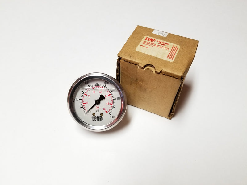 LENZ AFC-7M-25RC 0-1000 PSI Oil Filled Pressure Gauge