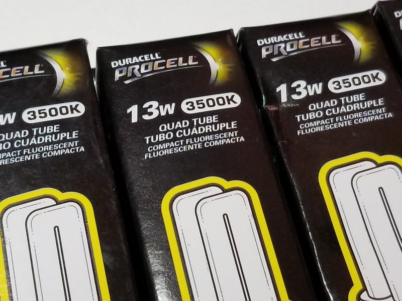 Duracell CFL10226B 13W 3500K 820 Lumens Quad Tube GX23-2 Base (9-Pack)