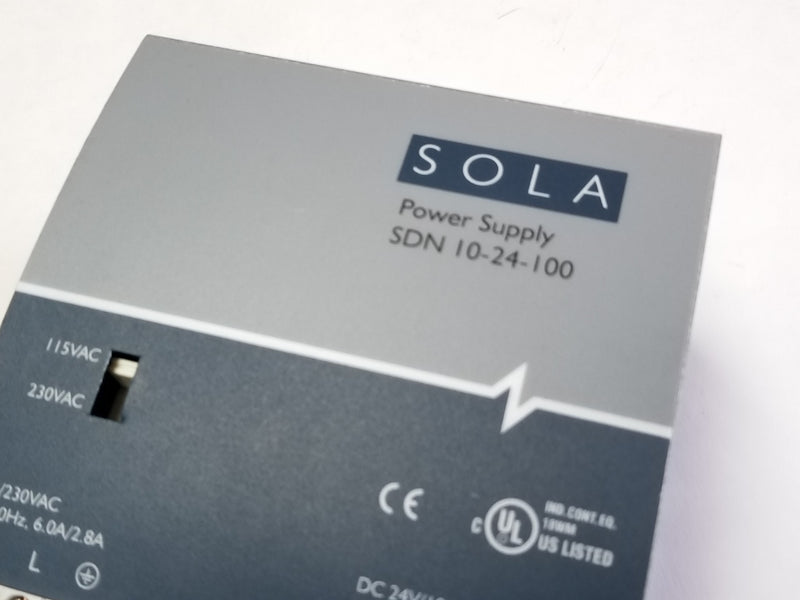 SOLA SDN 10-24-100 Input - 115/230VAC Output - 24VDC 10A Power Supply