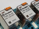 Finder (Lot of 4) Type 56.32 Relay 12A-250VAC & Relay Base 96.72