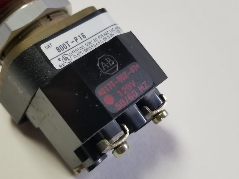 Allen Bradley 800T-P16 Ser:T 120V Red Pilot Light