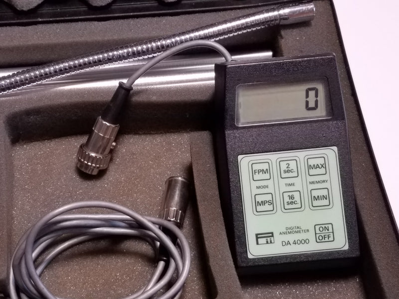 Pacer DA-4000 Digital Anemometer Air Velocity Kit w/ Rotating Vane Probe + More