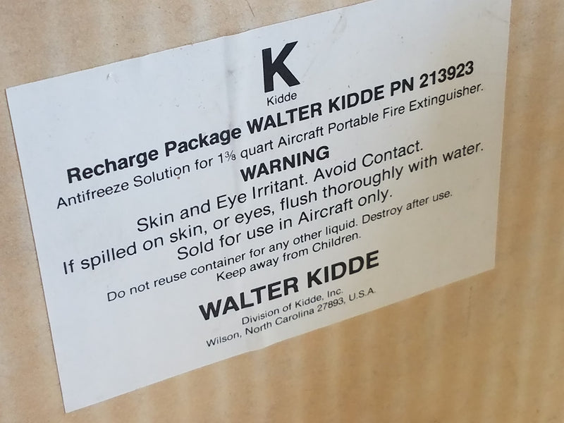 Walter Kidde 213923 Antifreeze Solution 1-3/8 Quart Aircraft Fire Extinguisher