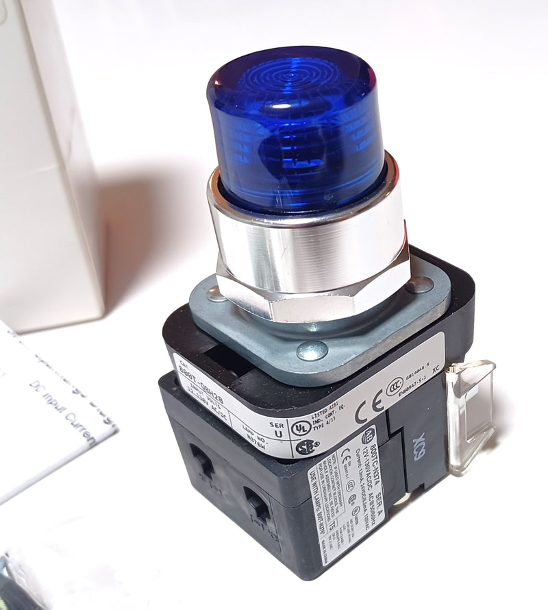 Allen Bradley 800T-QBH2B Blue Lens LED Illuminated Push Button - New