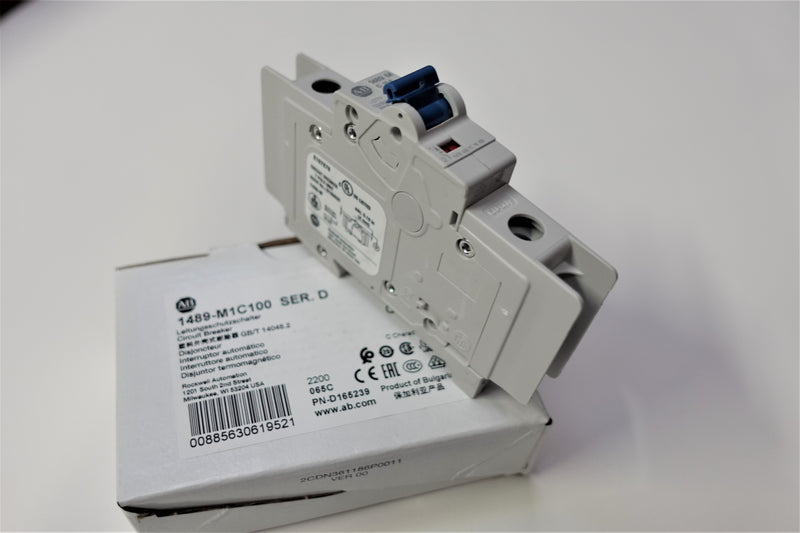 Allen Bradley 1489-M1C100 Ser:D 1 Pole 10A Circuit Breaker