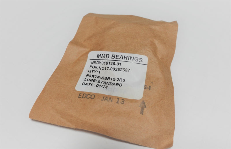 MMB Bearings SSR12-2RS Single Row Ball Bearing